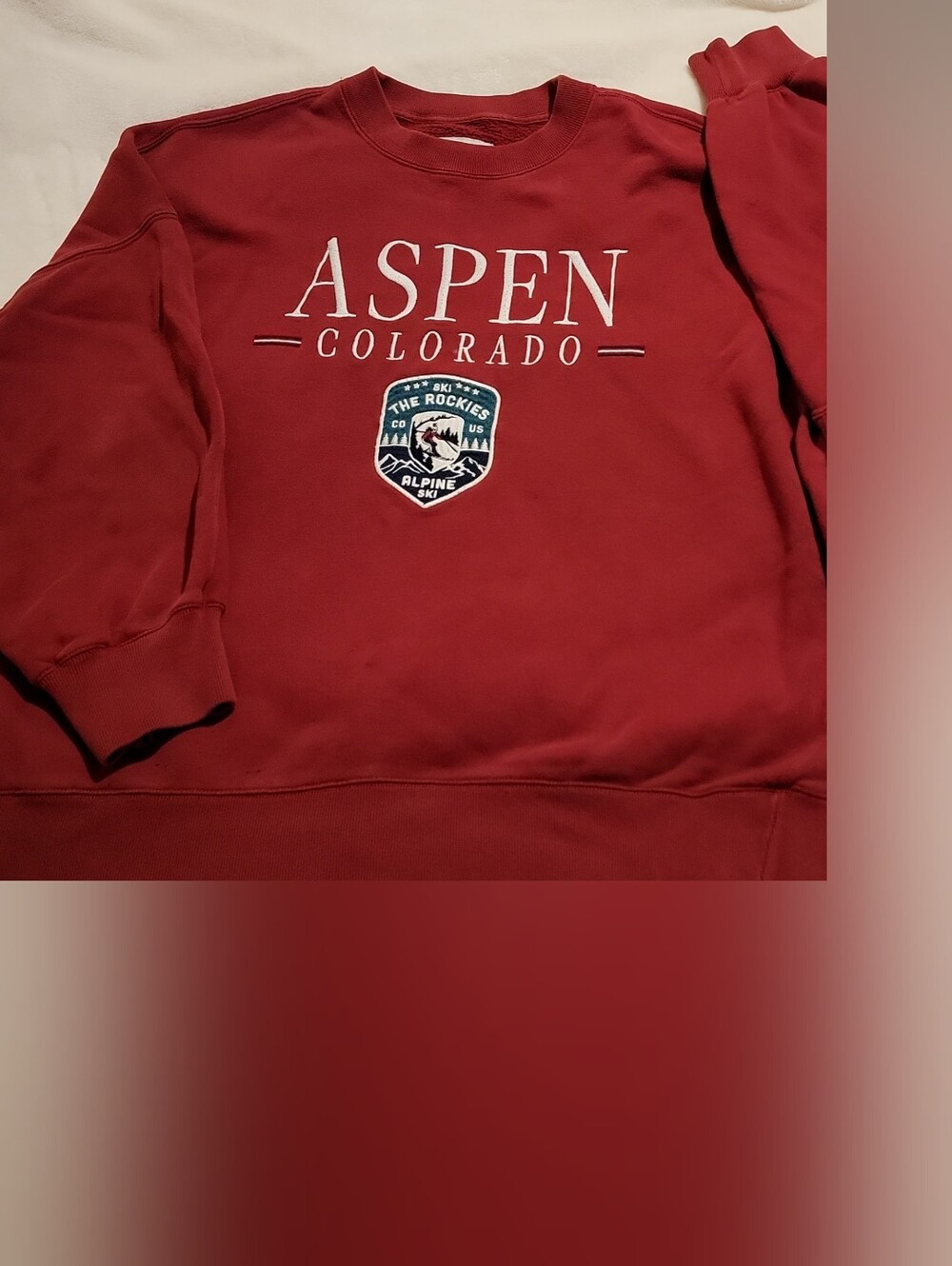 Abercrombie & Fitch Aspen Colorado Maroon Crewneck Sweatshirt